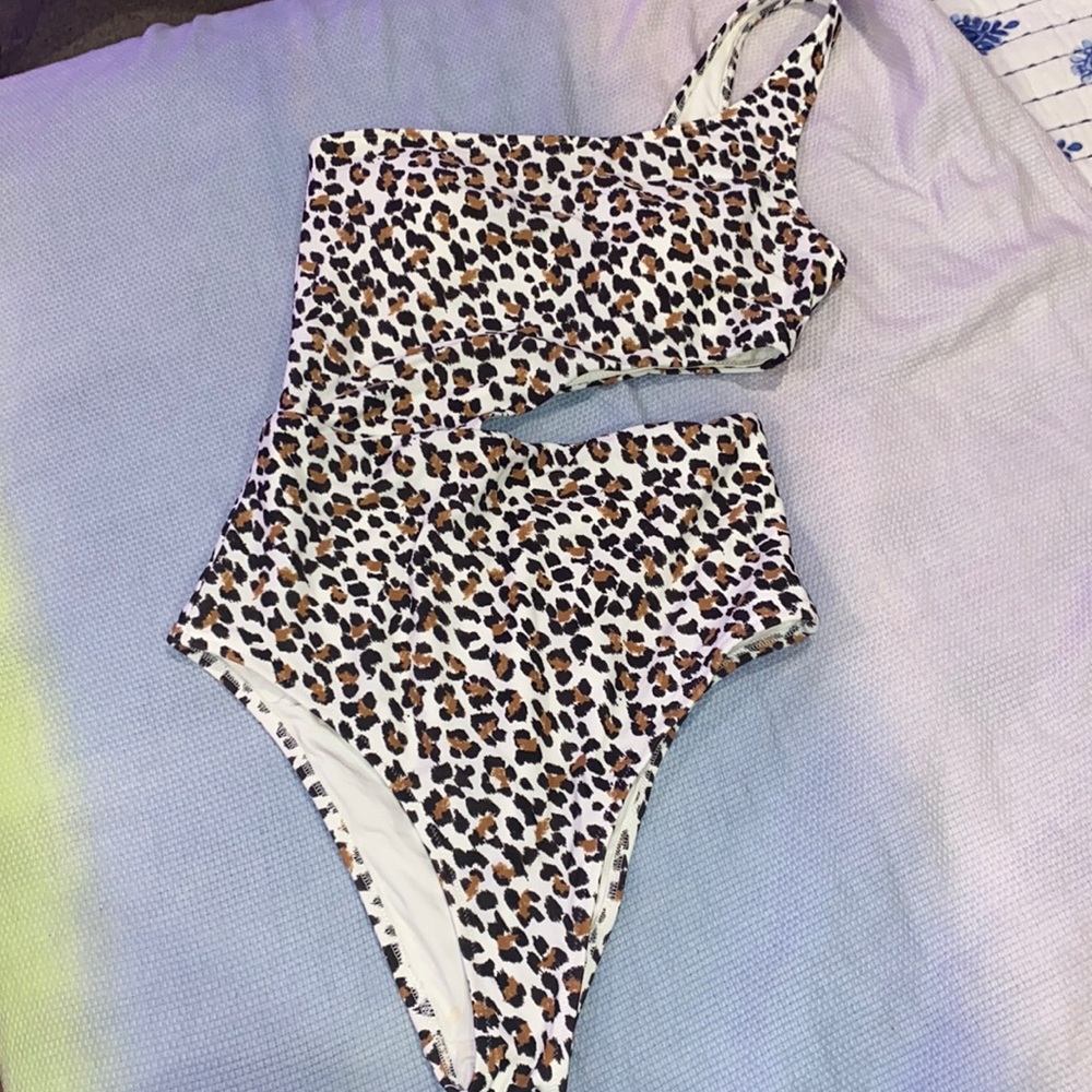 Aerie Leopard One piece Cut Out Swim Suit